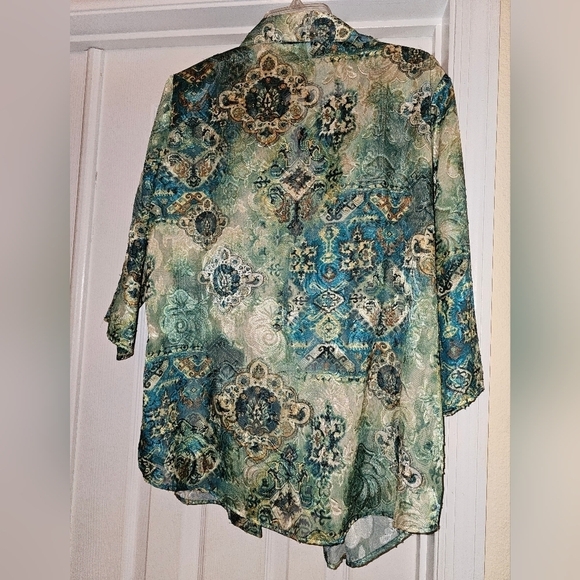 NEW BUTTON DOWN ONE PIECE SHIRT COORDINATE SET PLUS SIZE 1XL - Picture 2 of 5